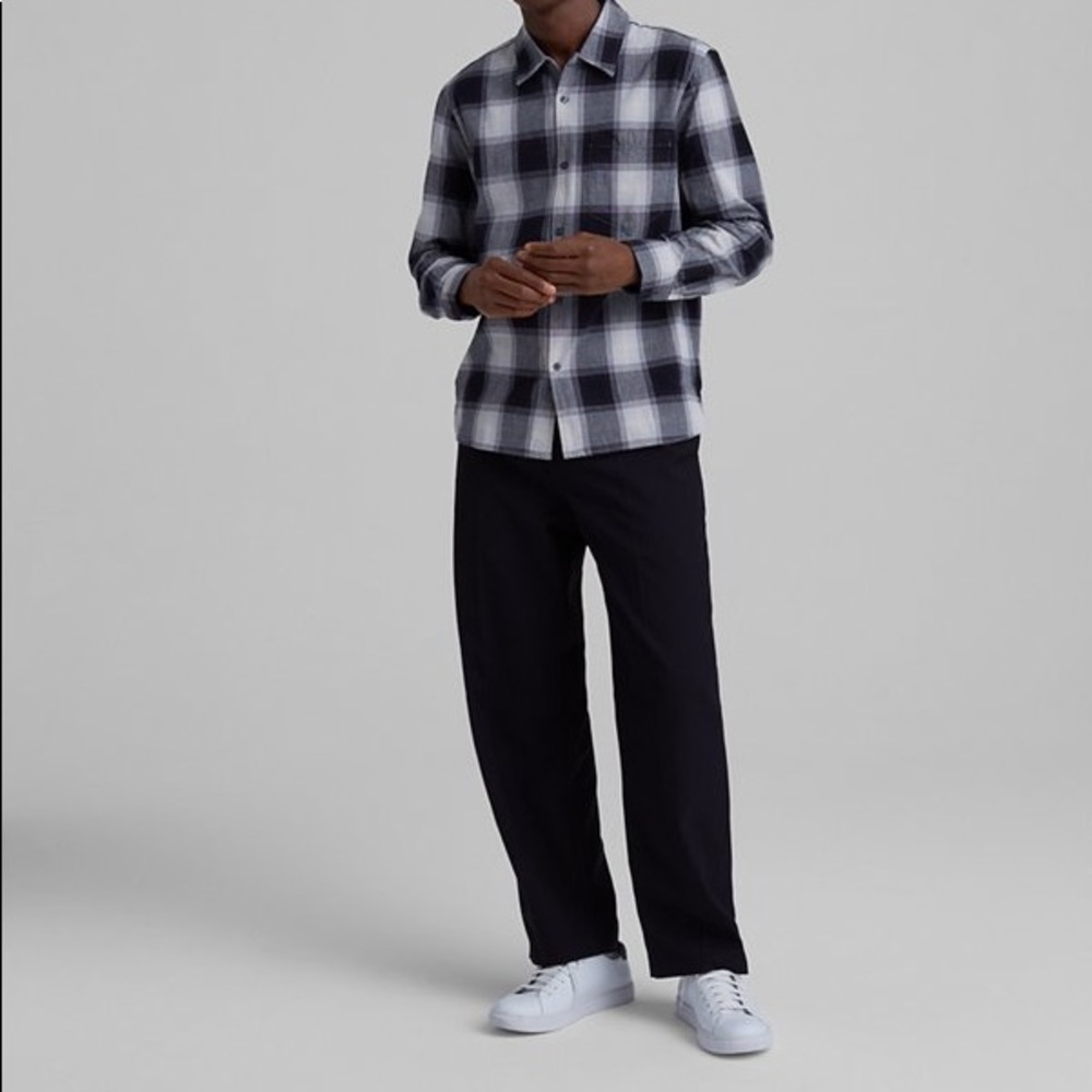 Club Monaco Ombré Plaid Loop Collar Shirt